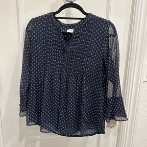 Long Sleeve flowy blouse with sheer sleeves